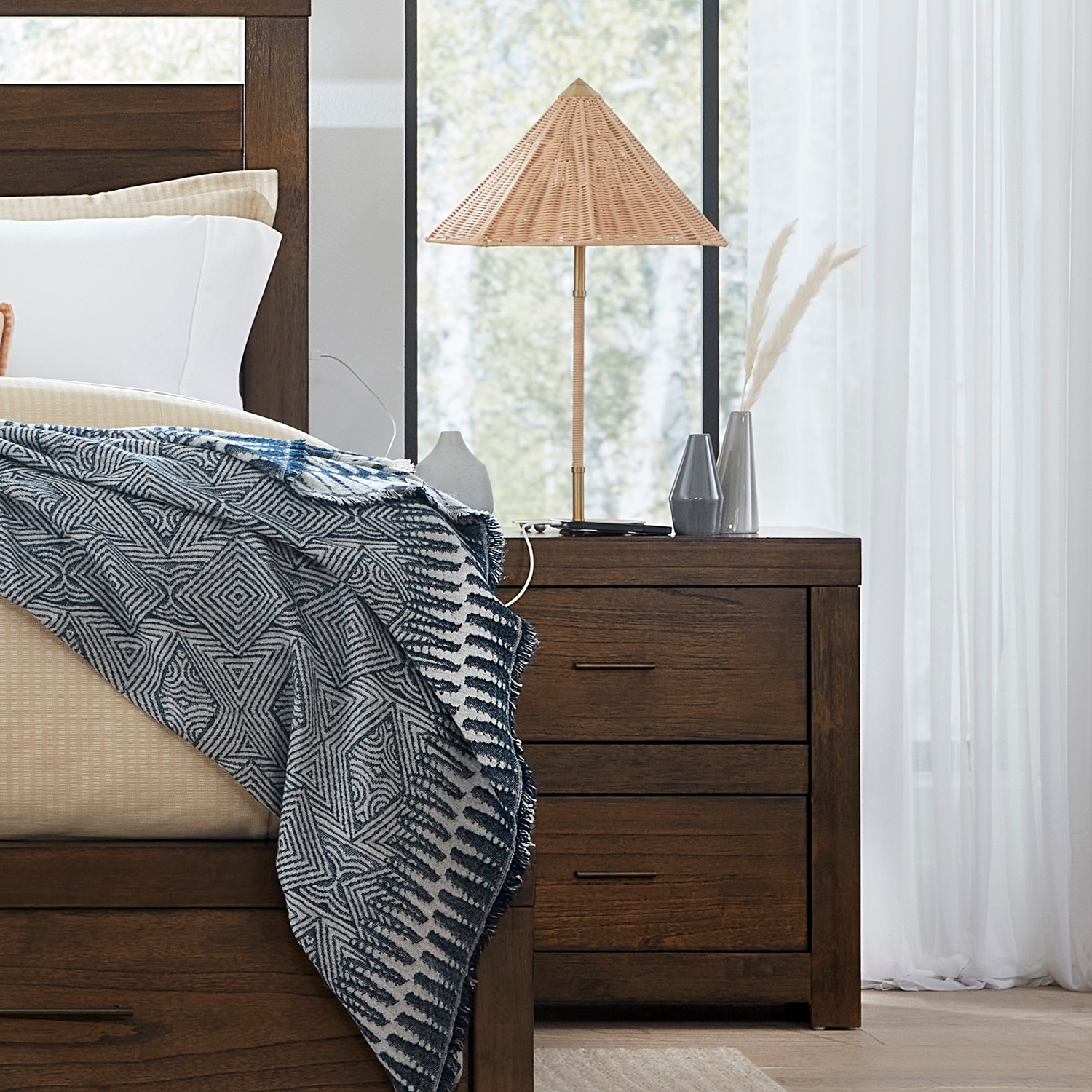 2-Drawer Nightstand with Outlets