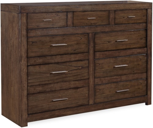 Contemporary 9-Drawer Chesser with Drop-Front Media Drawer