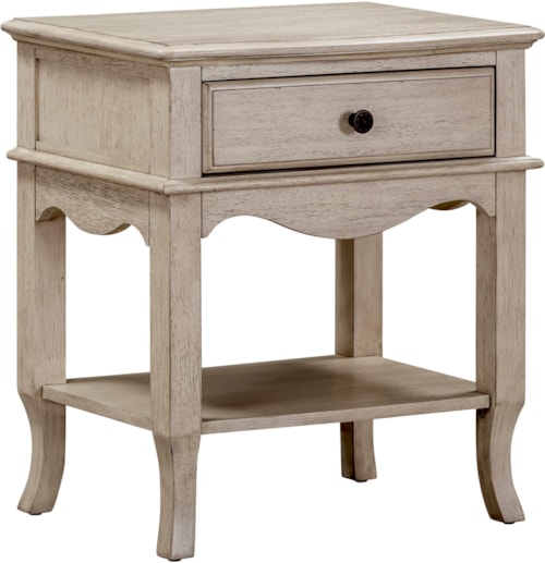 Traditional 1-Drawer Nightstand with Felt-Lined Drawer
