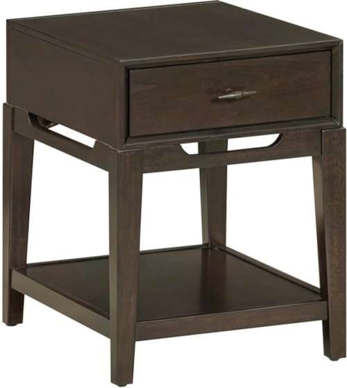 Transitional Chairside Table with Removable Drink Tray
