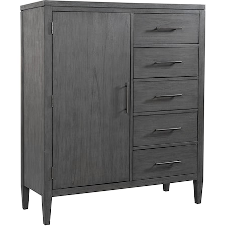 Contemporary Chest with Door and Felt-Lined Top Drawers