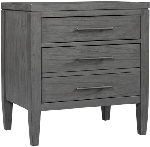 Contemporary 2-Drawer Nightstand with Outlets