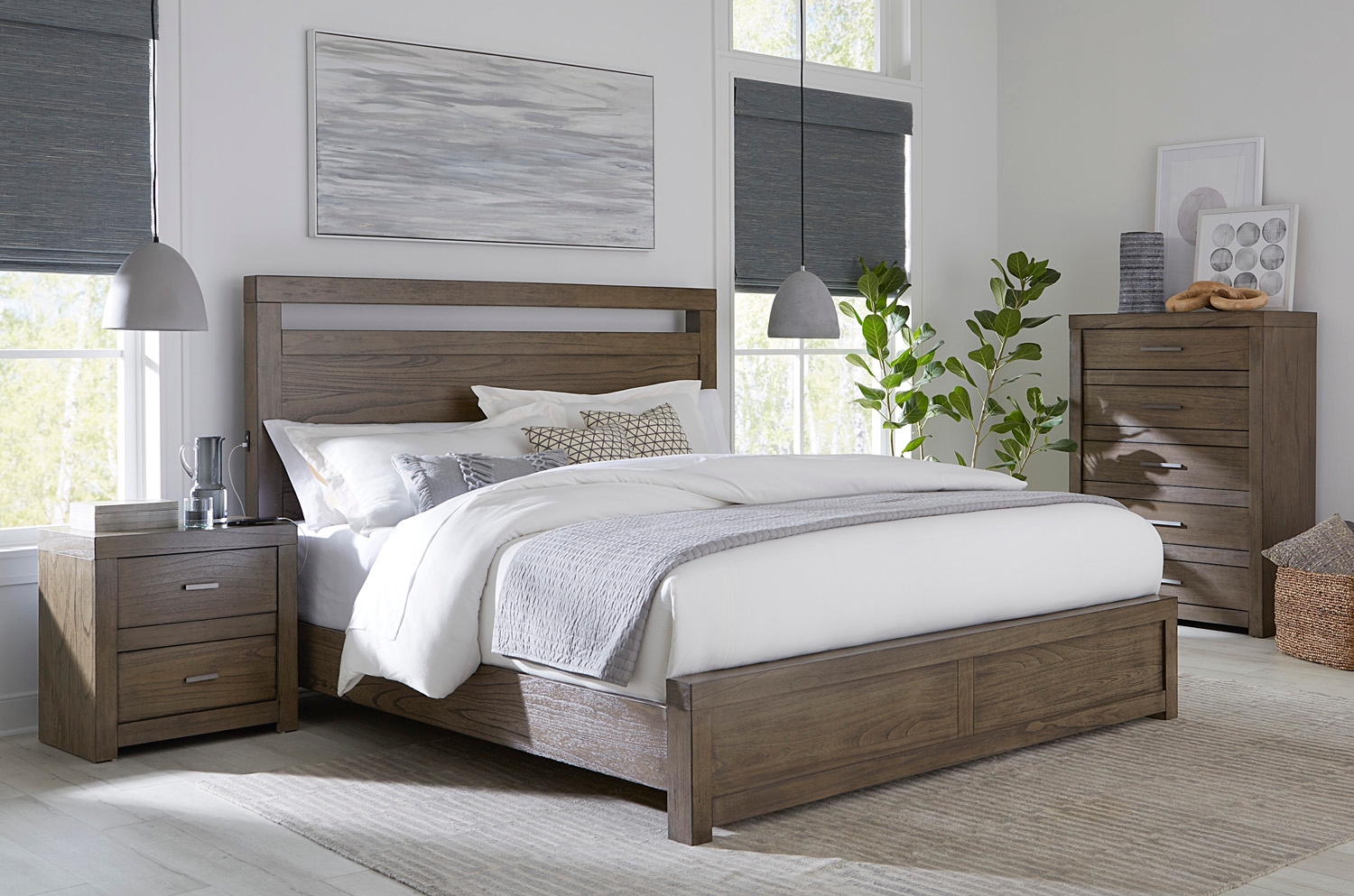 Aspenhome Modern Loft 2-Drawer Nightstand