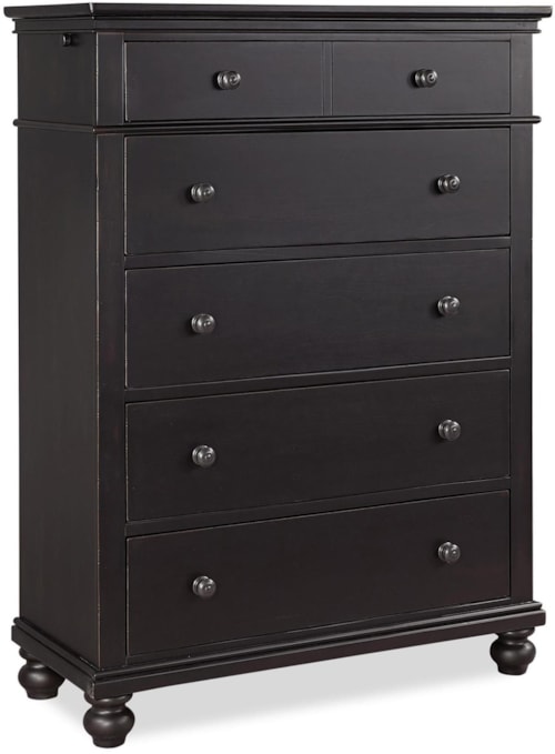 Traditional 5-Drawer Chest with Felt-Lined Top Drawer