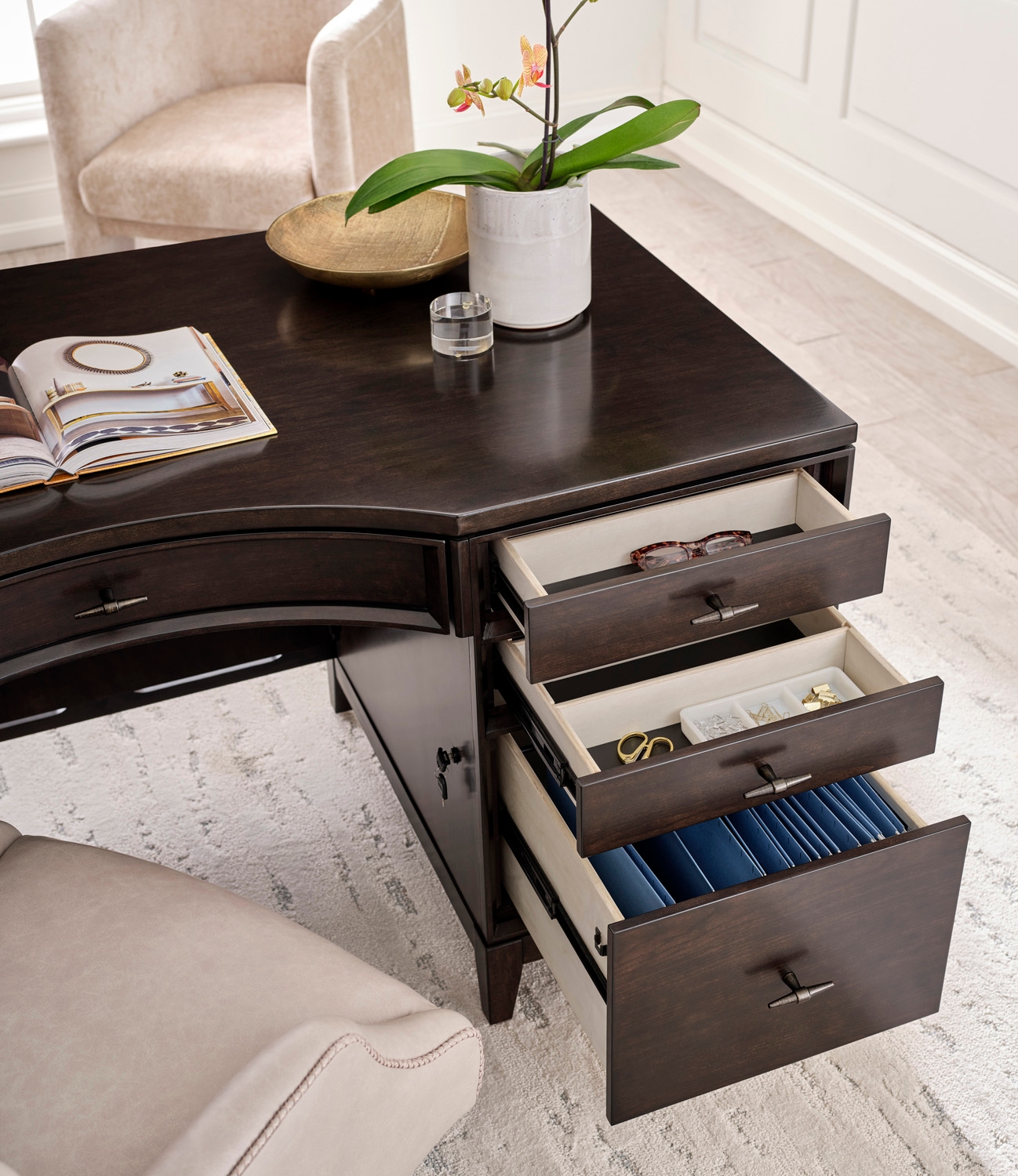 66" Curved Executive Desk