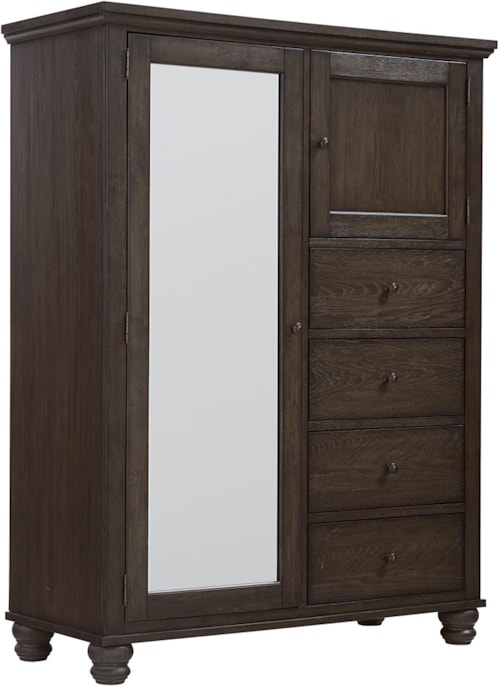 Transitional 4-Drawer Chiffarobe with Adjustable Shelves