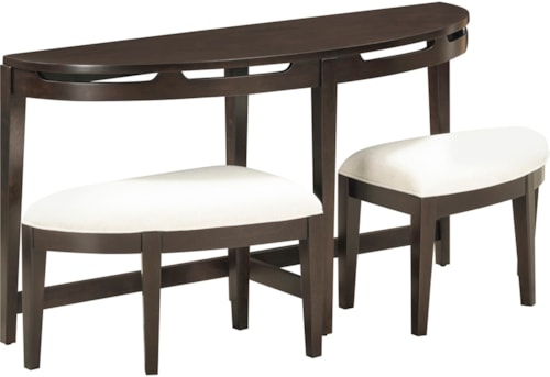 Transitional Sofa Table with 2 Stools