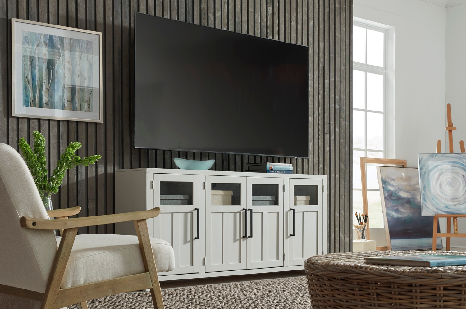 68" Console W/ 4 Doors