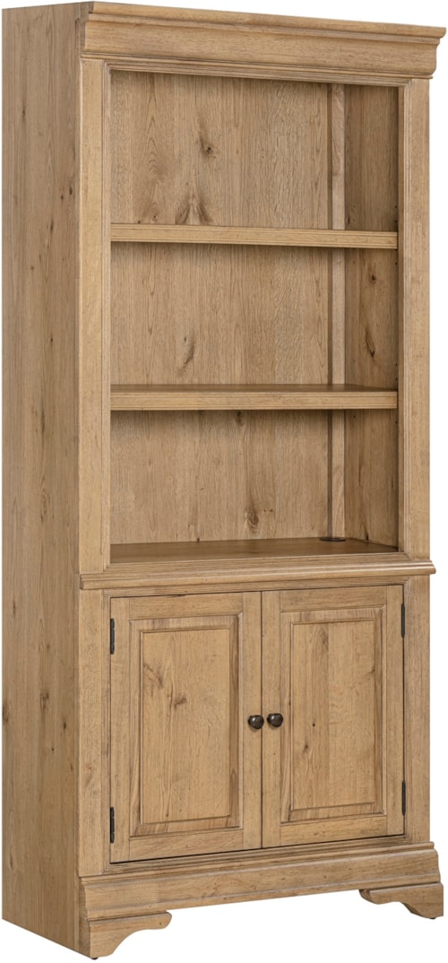 Traditional 2-Door Bookcase with Adjustable Shelves