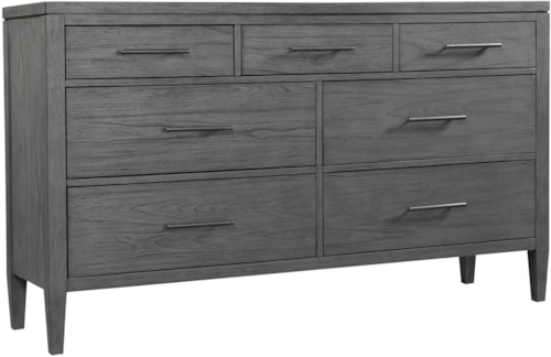 Contemporary 7-Drawer Dresser with Felt-Lined Top Drawers