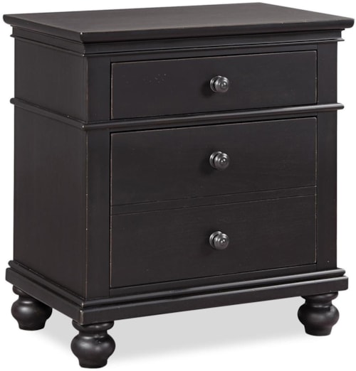 Traditional 2-Drawer Nightstand with Felt-Lined Top Drawer