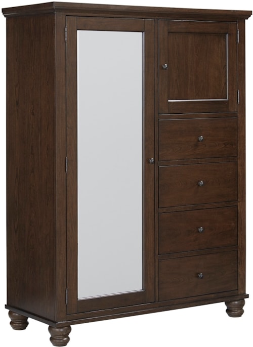 Transitional 4-Drawer Chiffarobe with Adjustable Shelves