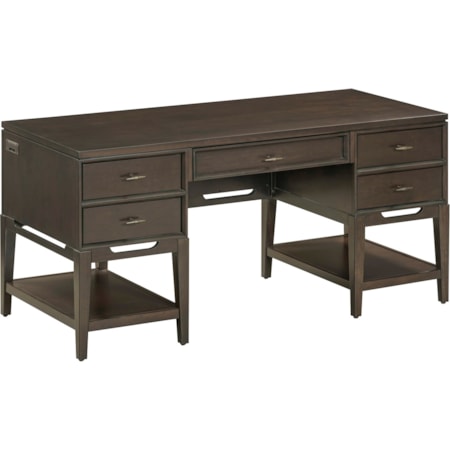 64" Half Pedestal Desk