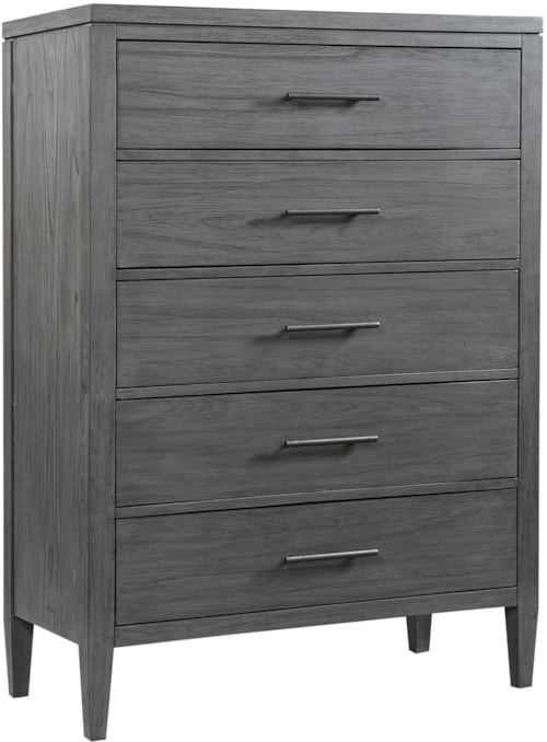 Contemporary 5-Drawer Chest with Felt-Lined Top Drawer