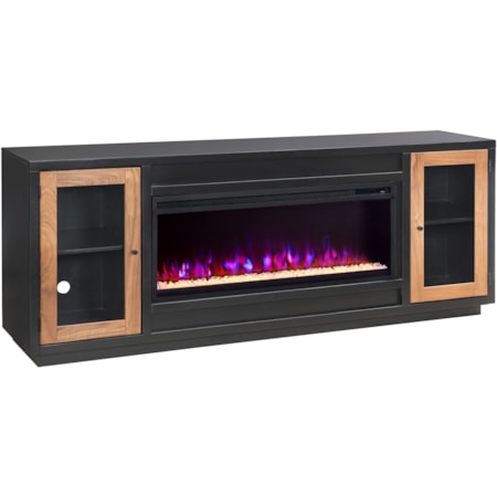 2-Door 82" Fireplace Console with Insert