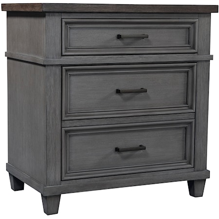 Farmhouse 2-Drawer Nightstand with A/C Outlets