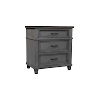 Farmhouse Nightstand with Felt-Lined Drawers and AC Outlets