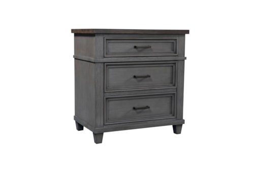 Farmhouse 2-Drawer Nightstand with A/C Outlets