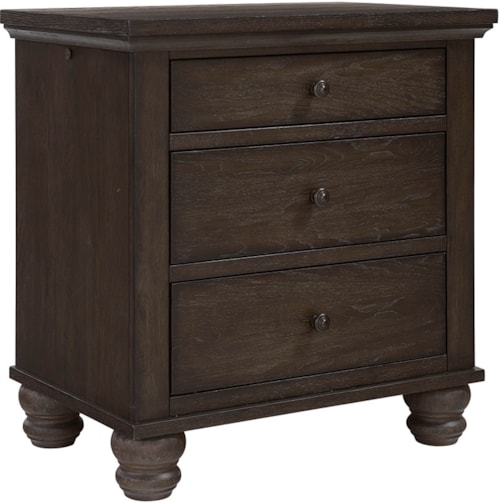Transitional 3-Drawer Nightstand with Felt-Lined Top Drawer