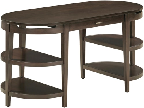 Transitional 60" Writing Desk with Drop Front Keyboard Drawer
