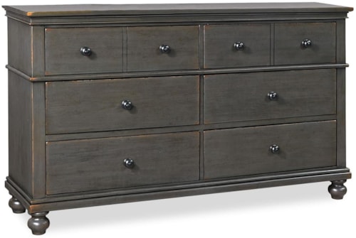 Traditional 6-Drawer Dresser with Felt-Lined Top Drawers