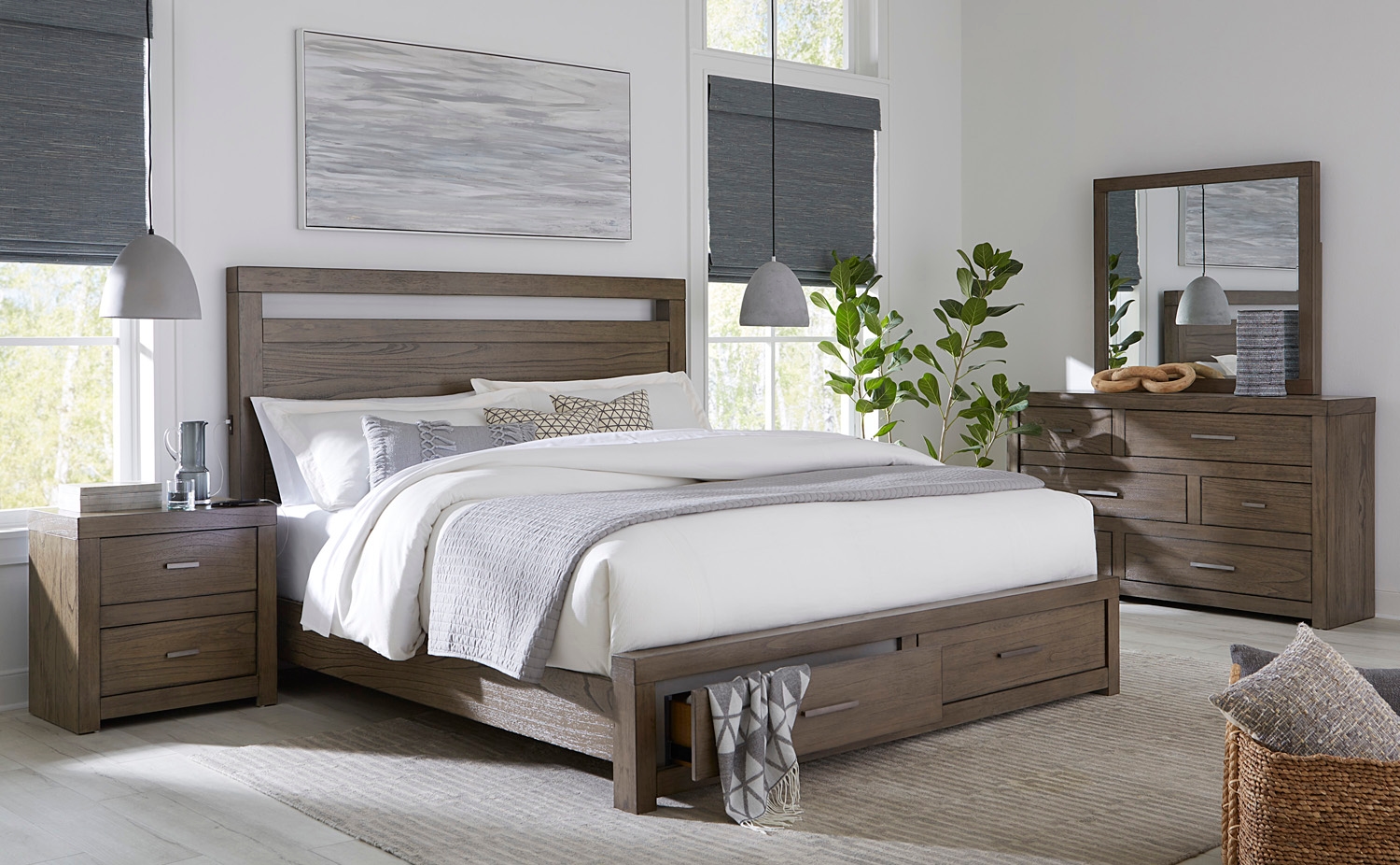 Aspenhome Modern Loft 2-Drawer Nightstand