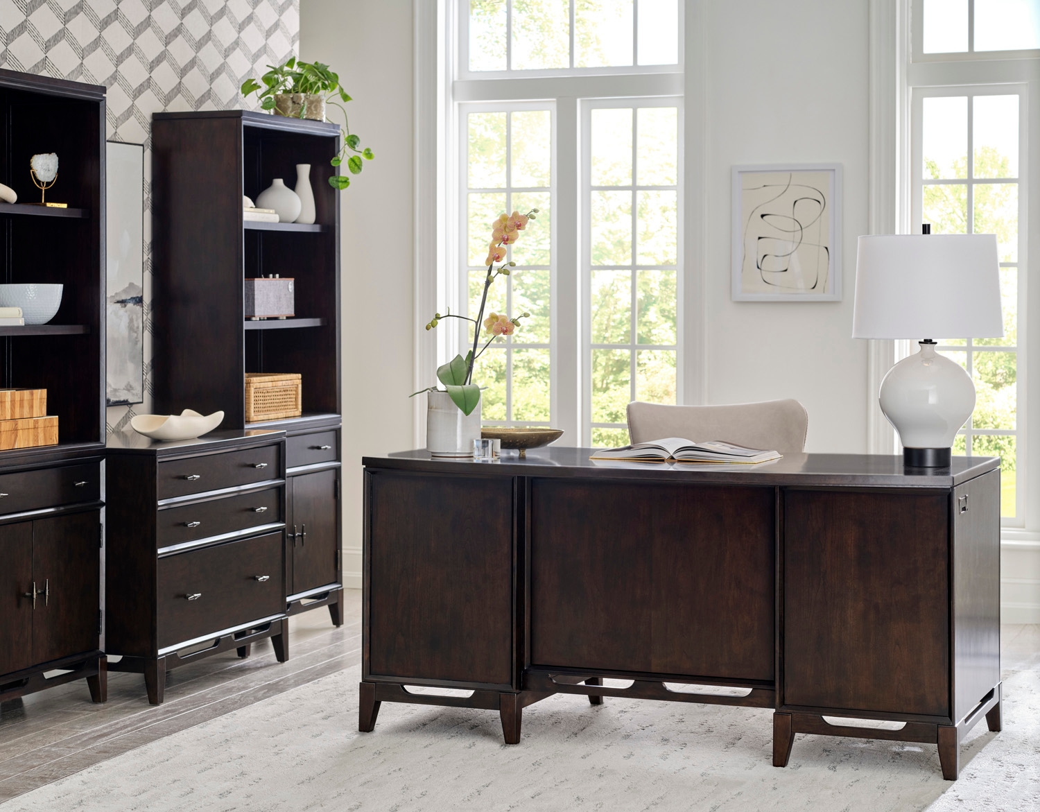 Aspenhome Sutton 66" Curved Executive Desk