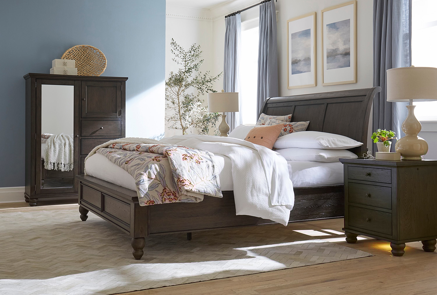 3-Drawer Nightstand with Outlets