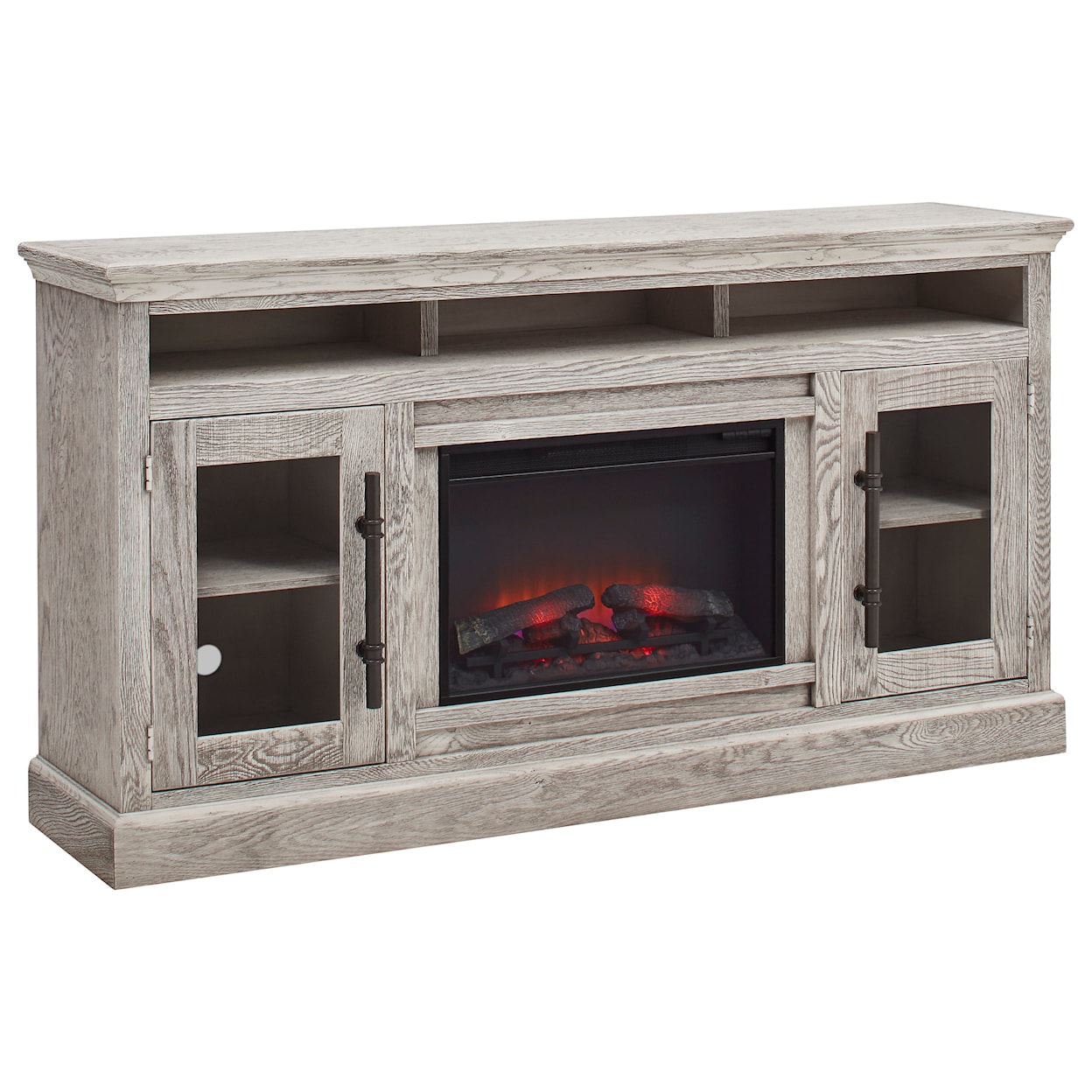 Aspenhome Manchester 73" Fireplace Console with Glass Doors