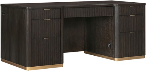 Contemporary 66" Executive Desk with Drop-Front Keyboard Drawer