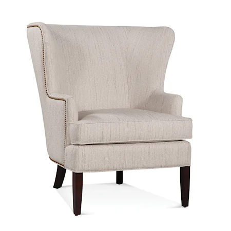 Transitional Wing Chair with Nailhead Trim