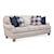 Shown in fabric 863-93 with pillow fabrics 120-61 and 398-61 and Sandalwood finish.