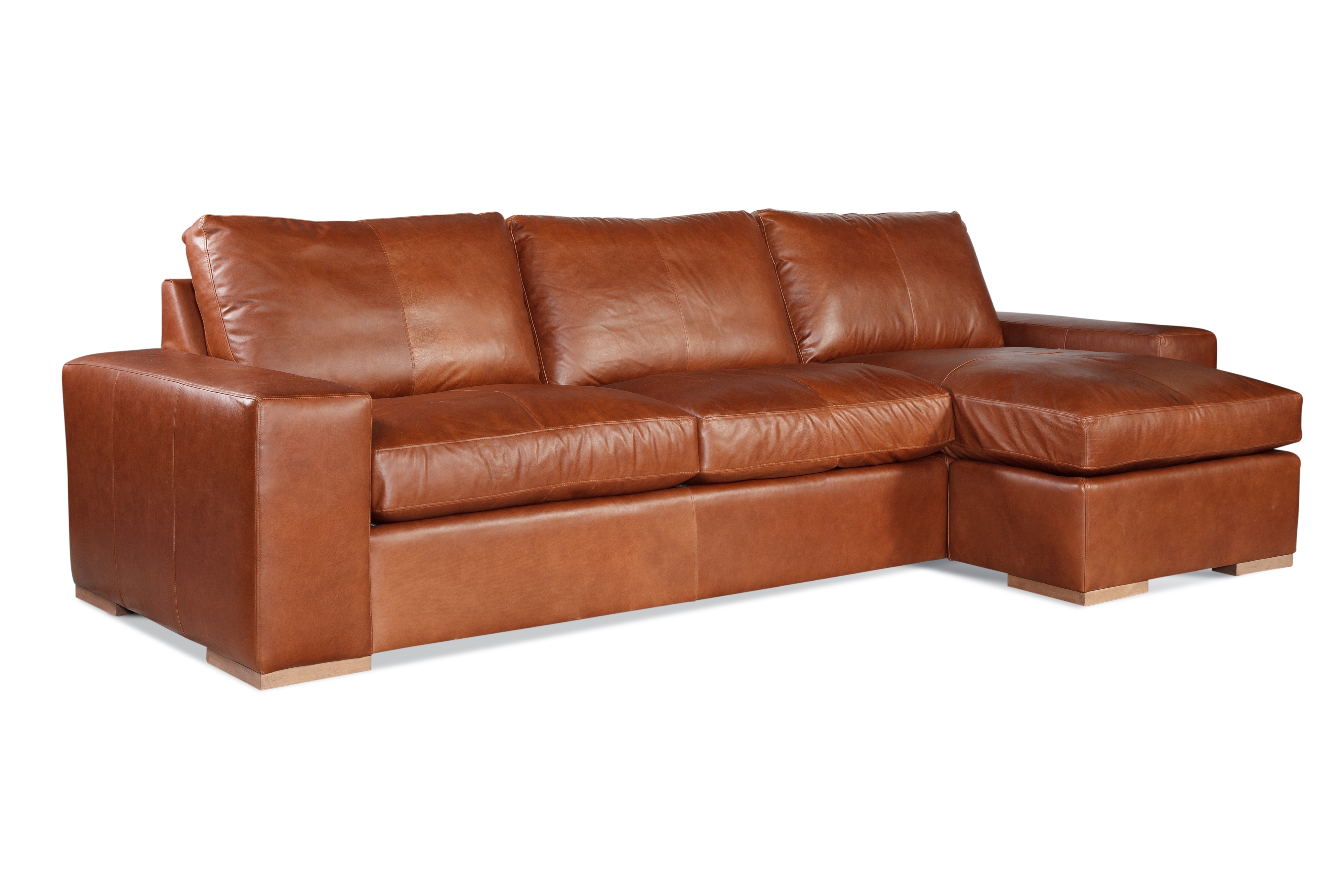 Memphis Two-Piece Leather Chaise Sectional