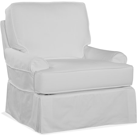 Belmont Transitional Swivel Glider Chair with Slipcover