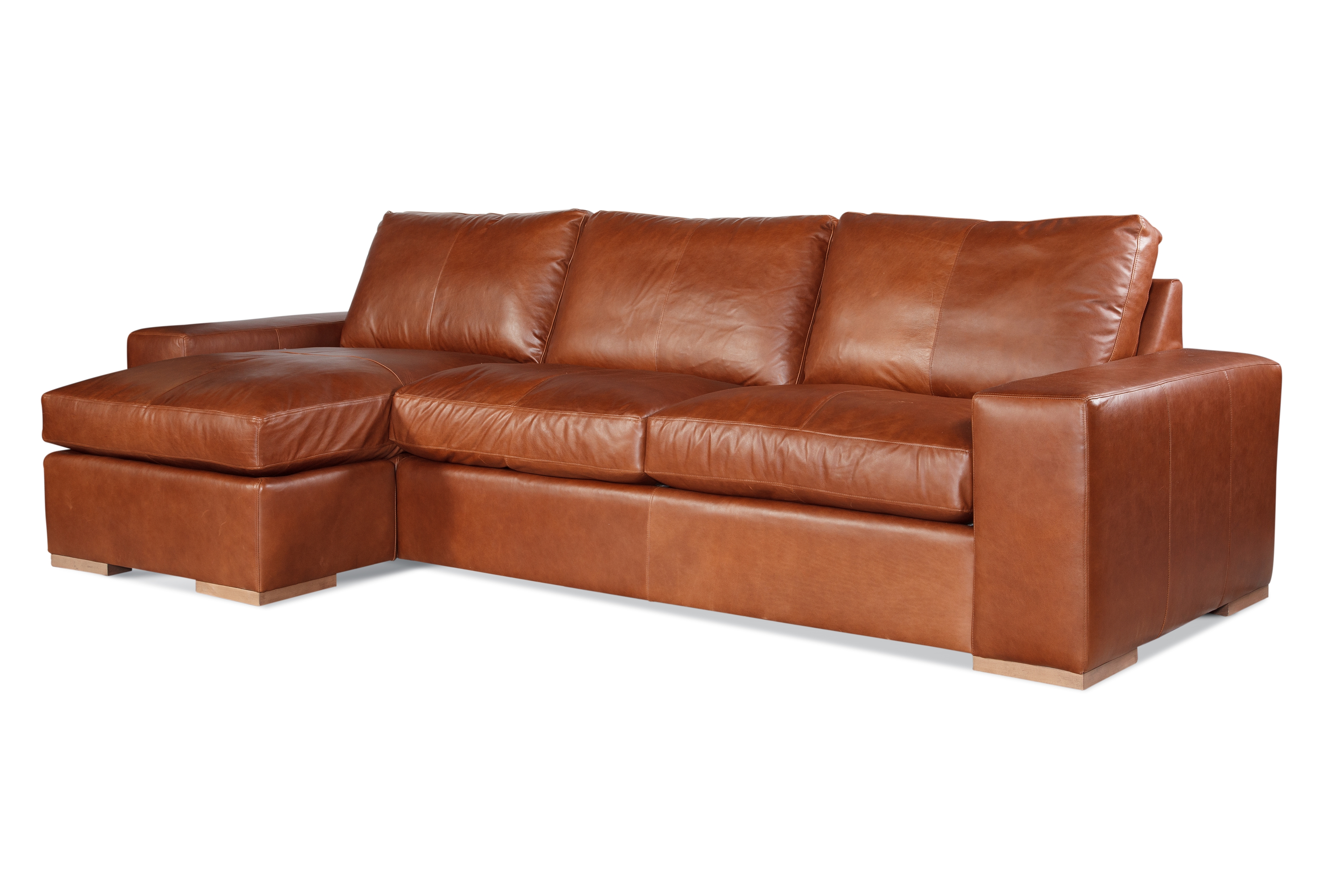 Memphis Two-Piece Leather Chaise Sectional