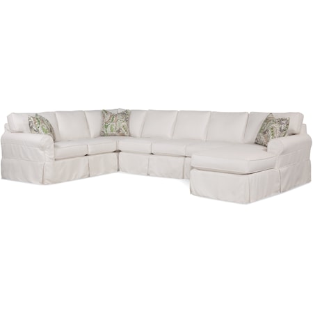 Bedford 4-Piece Chaise Sectional w Slipcover