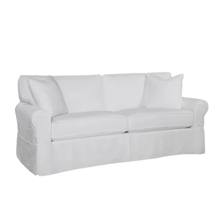 Transitional Loft Sofa with Rolled Armrests