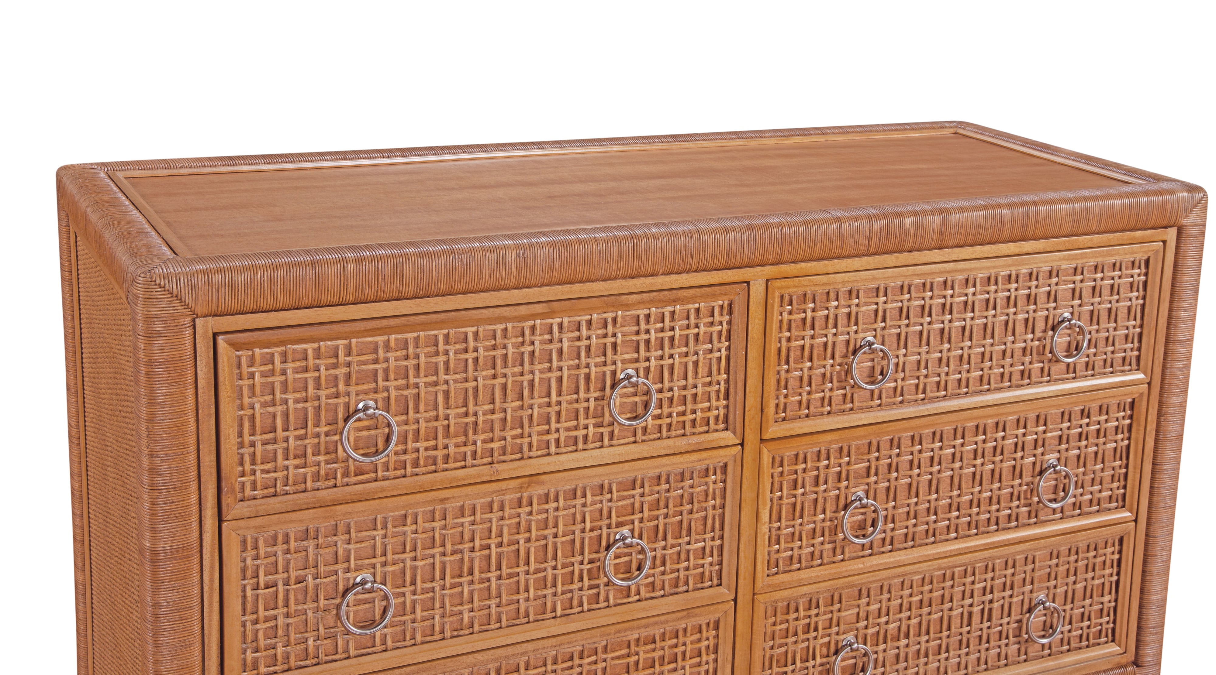 Braxton Culler Naples 807041 Naples Six Drawer Rattan Dresser