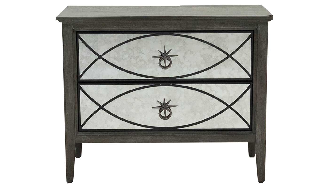 JB Home Hampton 102NSJCHUBE Hampton Mirrored Nightstand Johnson's