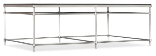Transitional Wood and Metal Rectangular Cocktail