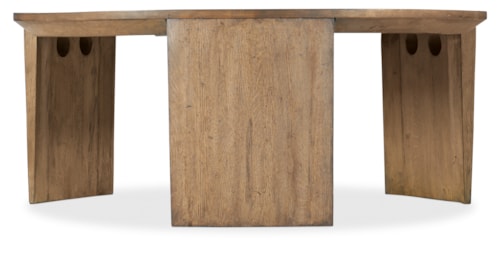 Contemporary Minimalist Round Wood Coffee Table with 3 Legs