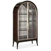 Transitional 2-Door Display Cabinet with Interior Lighting