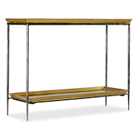 Glam Metal Console Table with Gold Tray Top