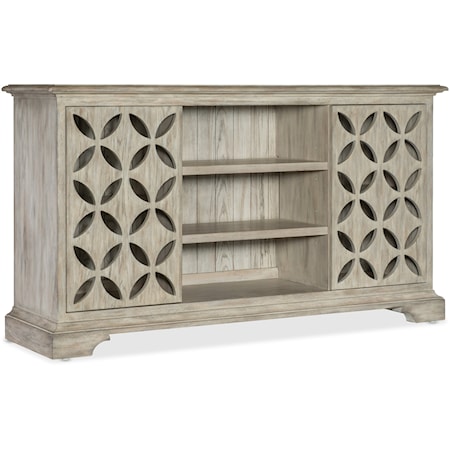 Contemporary 2-Door Entertainment Console with Adjustable Shelves
