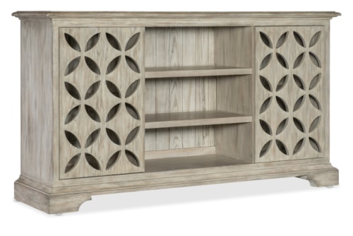 Contemporary 2-Door Entertainment Console with Adjustable Shelves