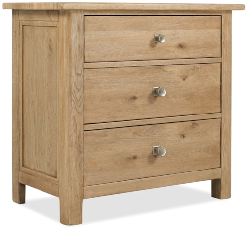 Relaxed Transitional Three-Drawer Nightstand with USB Charging