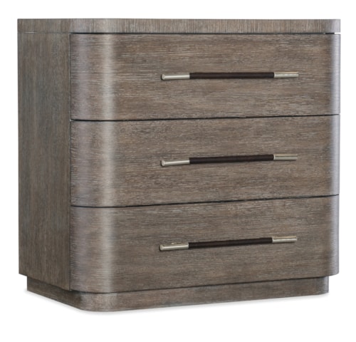 Contemporary 3-Drawer Nightstand with Soft-Closing Drawers