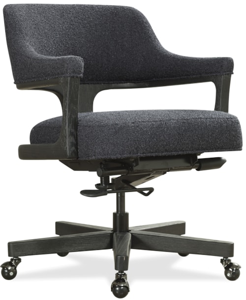 Contemporary Barrel-Back Executive Chair with Adjustable-Height Arms
