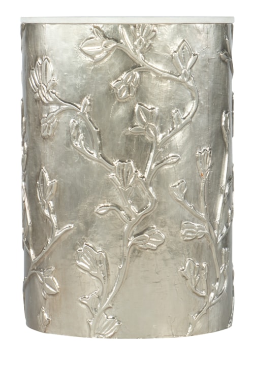Transitional Round German Silver End Table