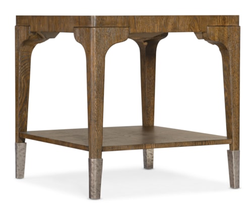 Casual Rectangular End Table with Storage Shelf